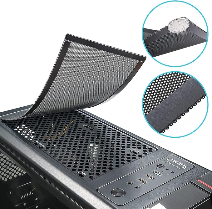 360x120mm PC Case Dust Mesh Filter, Magnetic Frame Computer Fan Dust Mesh PC - Image 3