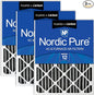 Nordic Pure 25x25x2 Furnace Air Filters MERV 12 Pleated Plus Carbon 3 Pack by NordicPure