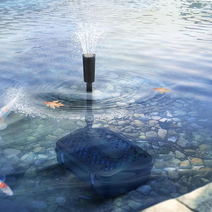VIVOHOME All-in-One Pond Filter Fountain System Kits, 790 GPH Submersible Water - Image 2
