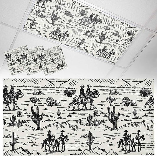 3 Pack Fluorescent Light Cover, Western Cowboys Light Covers by Unknown