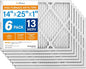 LotFancy 14x25x1 Air Filter MERV 13 6-Pack, Electrostatic Pleated HVAC Furnace by LotFancy