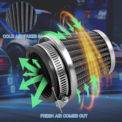 52mm Cold Air Intake Filter for Motorcycle Turbo Vent Breather Air Intake - Image 2