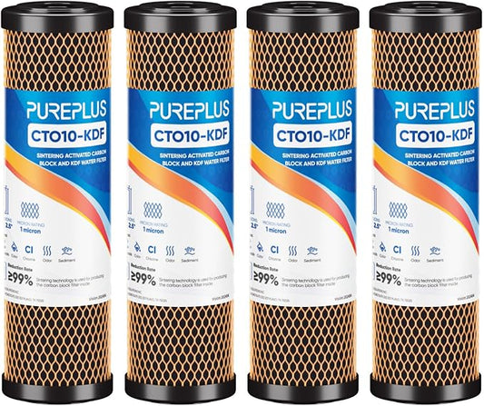 1 Micron 2.5" x 10" Whole House CTO Carbon Water Filter Cartridge Replacement by PUREPLUS