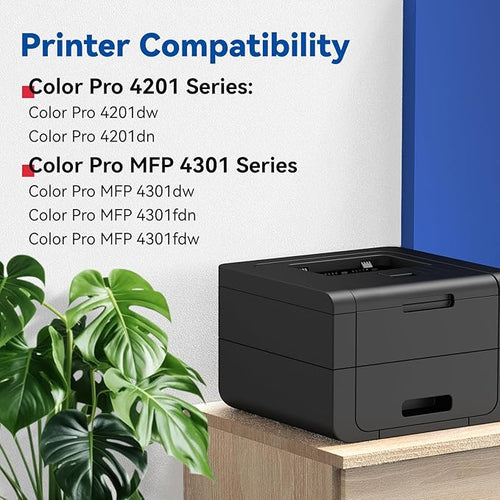 210X W2100X Black NO-CHIP Version Compatible Toner Cartridges Work for HP Color Pro 4201 4201dw 4201dn MFP 4301 MFP 4301dw MFP 4301fdn MFP 4301fdw Series Printer High-Yield 1-Pack