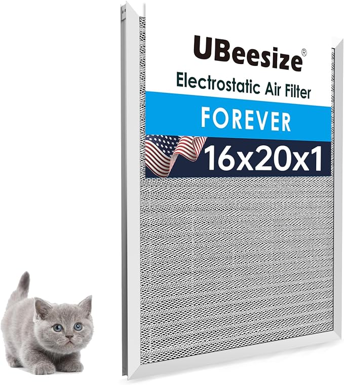 UBeesize 16x20x1 Reusable Electrostatic Air Filter HVAC AC Furnace Filter by UBeesize