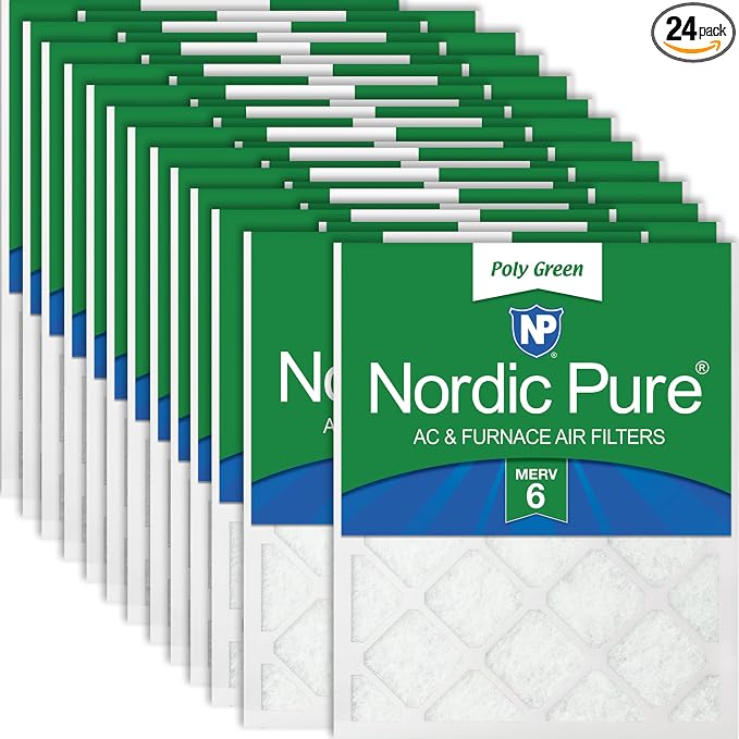 Nordic Pure 16x20x1 Poly Green MERV 6 AC Furnace Air Filters – Reduces Dust by NordicPure