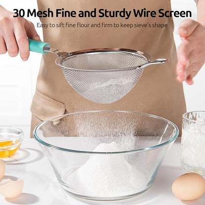 U-Taste Medium Fine Mesh Strainer: 18/8 Stainless Steel 4.73in 30 Mesh Kitchen - Image 5
