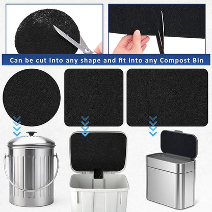 Square Compost Bin Charcoal Filters 78.7 x 5.5 Inch, Activated Carbon Filter - Image 5