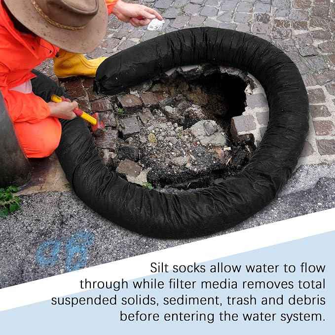 2 Pcs Sediment Filter Erosion Control Blanket Silt Fence Sock - Image 5