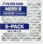 Filter King 14x14x2 Air Filter | 6-PACK | MERV 8 HVAC Pleated A/C Furnace by FilterKing