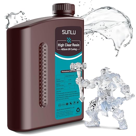 SUNLU High Clear 3D Printer Resin, High Transparency 3D Printing Resin by SUNLU