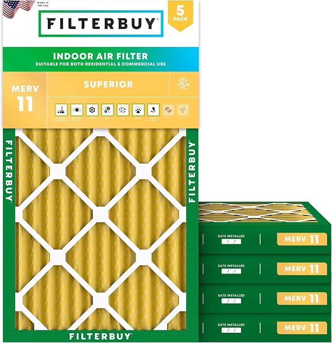 Filterbuy 18x30x2 Air Filter MERV 11 Superior Pet & Allergy Defense, by Filterbuy