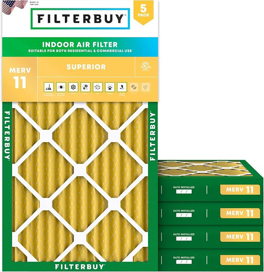 Filterbuy 16x24x2 Air Filter MERV 11 Superior Pet & Allergy Defense, by Filterbuy