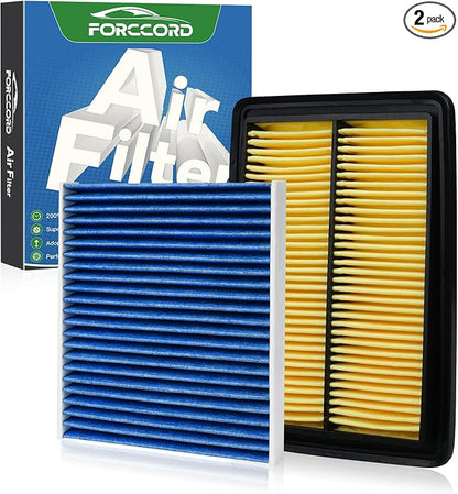 Cabin & Engine Air Filter Fit for Nissan Rogue 2.5L, Rogue 2.0L Hybrid by Forccord