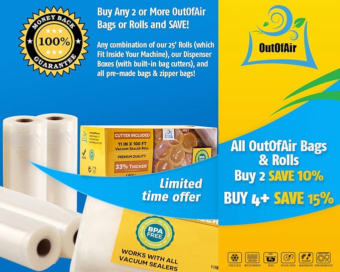 100 Vacuum Sealer Bags: Quart Size by OutOfAir Works - Image 6