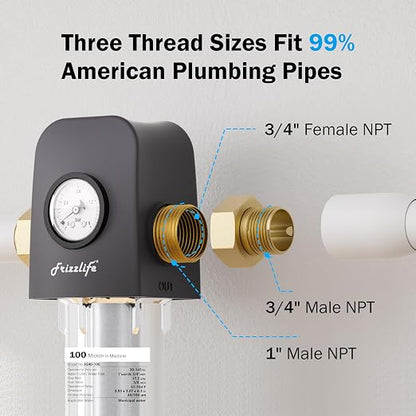 Frizzlife 40 & 100 Micron Spin Down Sediment Water Filter - Image 8