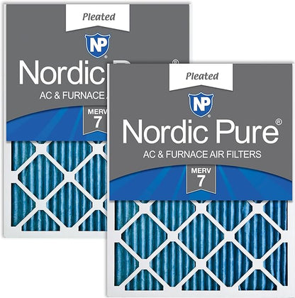 Nordic Pure 14x20x1 Pleated MERV 7 Air Filters 2 Pack by NordicPure