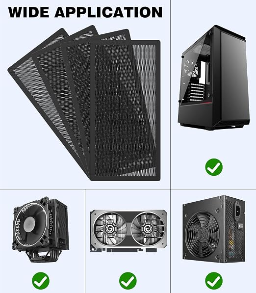 MoKo 140 x 280mm PC Case Magnetic Dust Mesh Filter, 0.5mm PVC Mesh Hole - Image 6