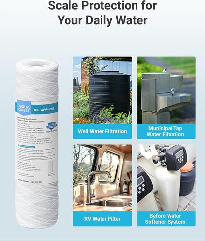 AQUA CREST AP110 5 Micron 10"x2.5" String Wound Whole House Water Filter - Image 8