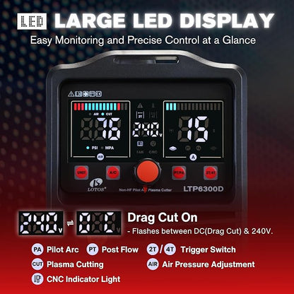 LTP6300DCNC | 63A CNC-Enabled Plasma Cutter, Drag-Cut Enables, Non-HF Blowback - Image 4