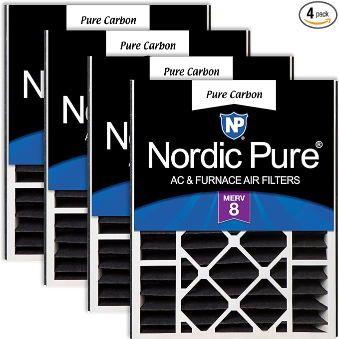 Nordic Pure 20x25x5 Air Bear Replacement Pure Carbon Odor Reduction Merv 8 Air by NordicPure