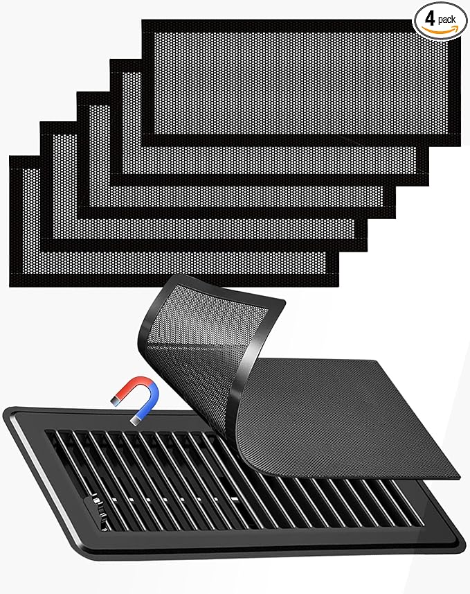 6-Pack Black Magnetic Vent Covers 5x13 Inch by Unknown