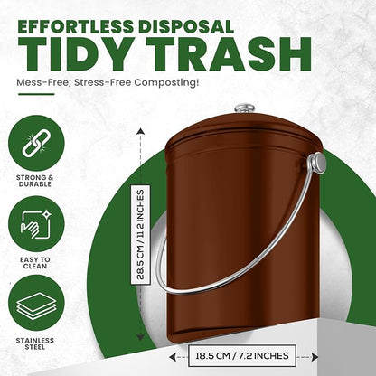 Utopia Kitchen Compost Bin for Kitchen Countertop, 1.3 Gallon Compost Bin for - Image 3