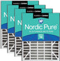 Nordic Pure 20x25x5 Air Bear AC Filter Replacement MERV 14 Plus Carbon 4 Pack by NordicPure