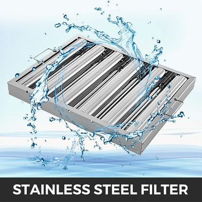 VBENLEM Pack of 6 Hood Filters 19.5W x 15.5H Inch, 430 Stainless Steel 5 - Image 3