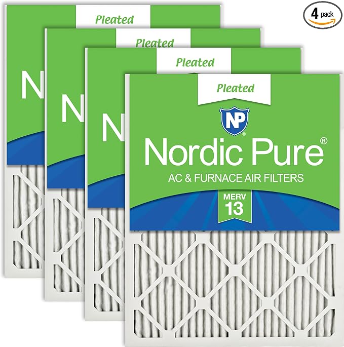 Nordic Pure 20x25x1 Pleated MERV 13 Air Filters 4 Pack by NordicPure