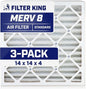 Filter King 14x14x4 Air Filter | 3-PACK | MERV 8 HVAC Pleated A/C Furnace by FilterKing