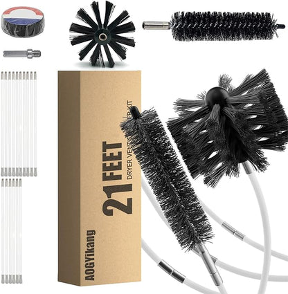 21 Feet Dryer Vent Cleaning Brush Kit, fireplaces, Ventilation ducts by AOGYikang