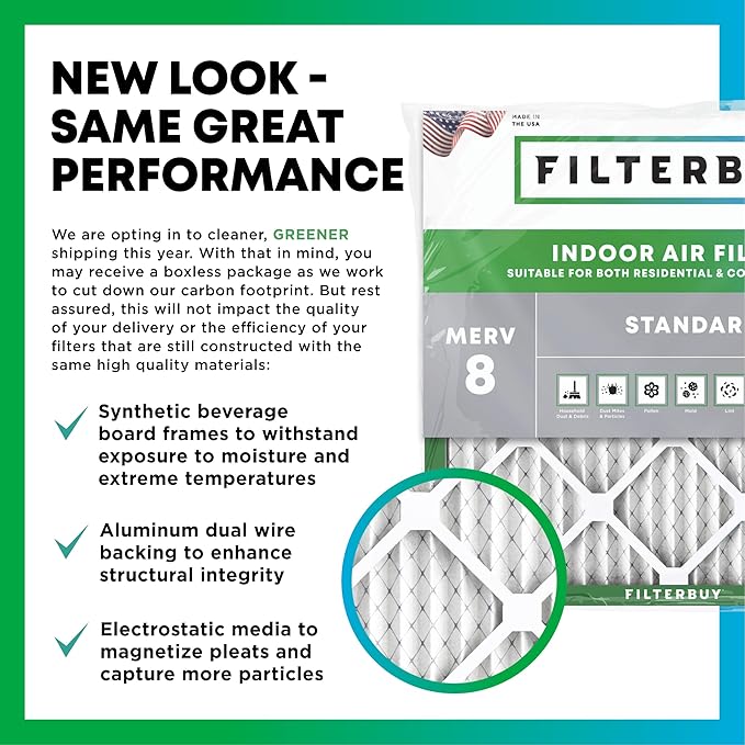 Filterbuy 8x20x1 Air Filter MERV 8 Essential Dust & Allergy Defense, - Image 3