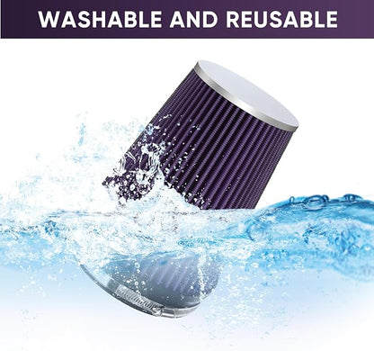 6" 152mm Cold Air Intake Filter Clamp-On Replacement High Flow Inlet Air Filter - Image 4