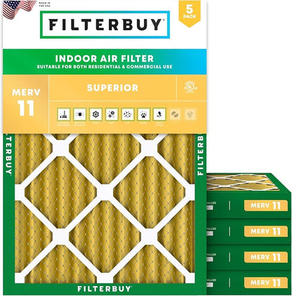 Filterbuy 20x25x2 Air Filter MERV 11 Superior Pet & Allergy Defense, by Filterbuy