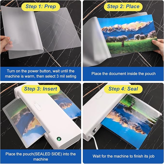 BURVAGY 300 Pack Laminating Sheets, 3 Mil, 9 x 11.5 Inches Thermal Laminating Pouches Lamination Sheet Paper for Laminator, Clear, Letter Size, Office and School Supplies