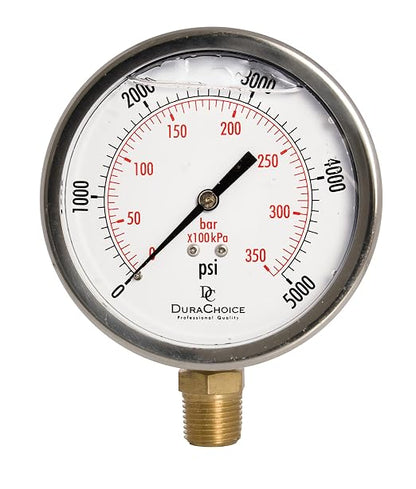 4" Oil Filled Pressure Gauge by DirectMaterial