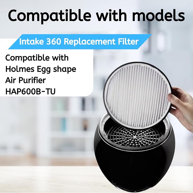 Nispira Filter Replacement for Holmes Egg Air Purifier 360° HAP600B-TU True - Image 2