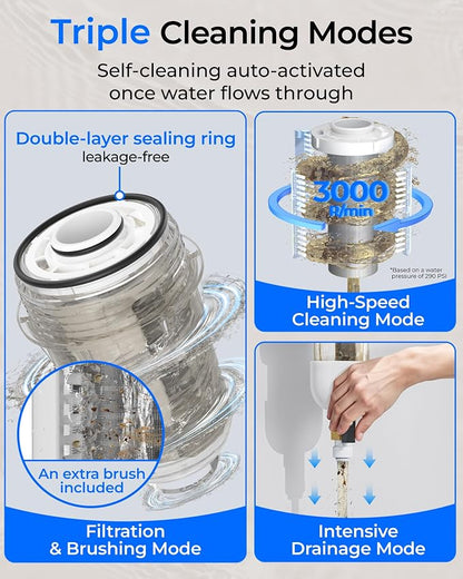 Waterdrop Spin Down Sediment Filter, 50/200 Micron Reusable Whole House Water - Image 4