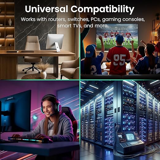 GEARit Cat 6 Ethernet Cable (20-Pack 2 Feet) Cat6 Network Patch, 10Gbps, RJ45, Snagless Cord, Gold-Plated Connectors, Internet for PC, TV, Tablet, Router, Printer, Servers, IT Data Center - White
