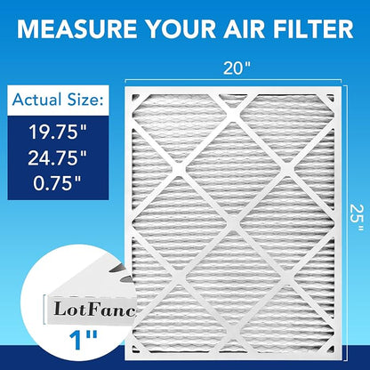 LotFancy 20x25x1 Air Filter MERV 13 4-Pack, Electrostatic Pleated HVAC Furnace - Image 2