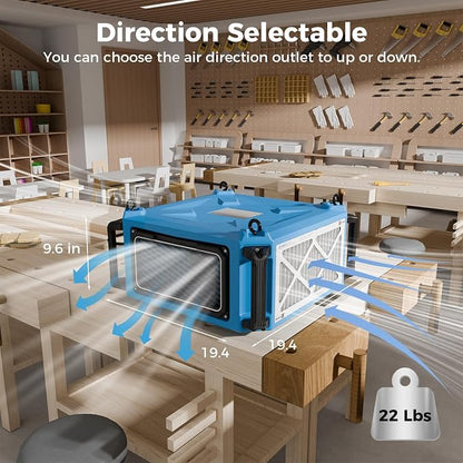 ALORAIR Hanging 270° Intake Air Filtration Systems Woodworking Remote Control - Image 4