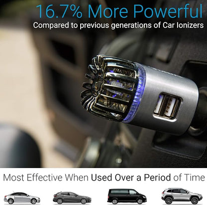 Car Air Purifier Ionizer - 12V Plug-in Ionic Anti-Microbial Car Deodorizer - - Image 5