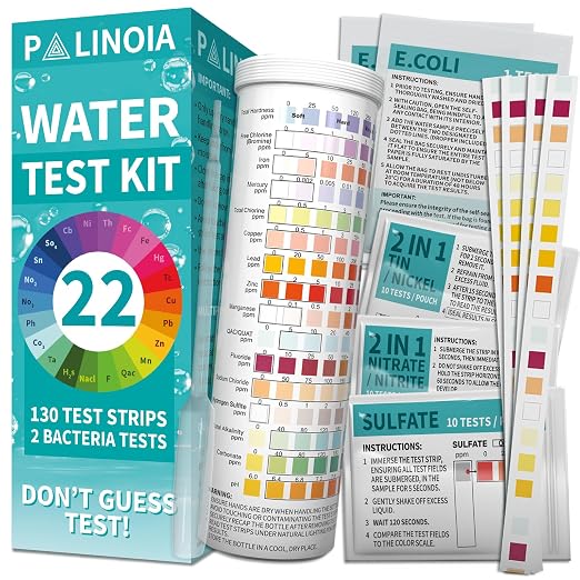 22 in 1 Drinking Water Test Kit 130 Strips by Palinoia