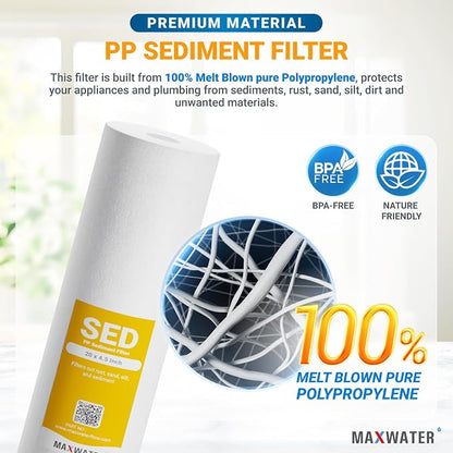 Max Water 5 Micron 20 x 4.5 Sediment Filter 20 inch Whole House BB Water - Image 3