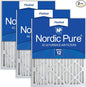 Nordic Pure 20x20x2 Pleated MERV 12 Air Filters 3 Pack by NordicPure