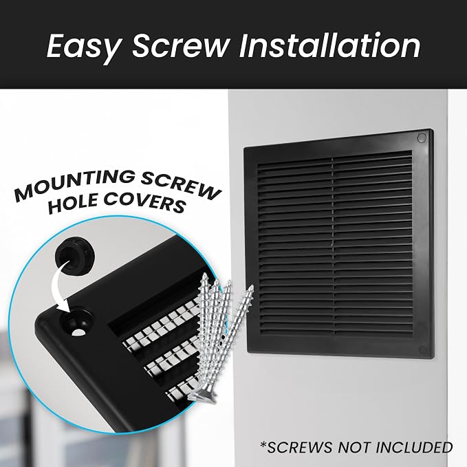 Repa Market 12 x 12 Inch Black Square Air Vent Cover - Image 4