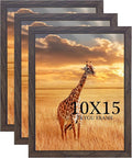TKYGU 10x15 Picture Frame Set of 3, walnut Wooden Frame 10 by15 Wall Gallery Poster Photo frame with Durable Shatter Resistant Plexiglass for Wall Mounting Family -friend- wedding best gift