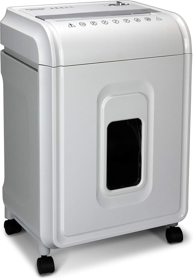 Aurora AU1480MA Professional Grade 14-Sheet Micro-Cut Paper and CD/Credit Card Shredder/ 30 Minutes Continuous Run Time, White/Gray