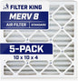 Filter King 10x10x4 Air Filter | 5-PACK | MERV 8 HVAC Pleated A/C Furnace by FilterKing